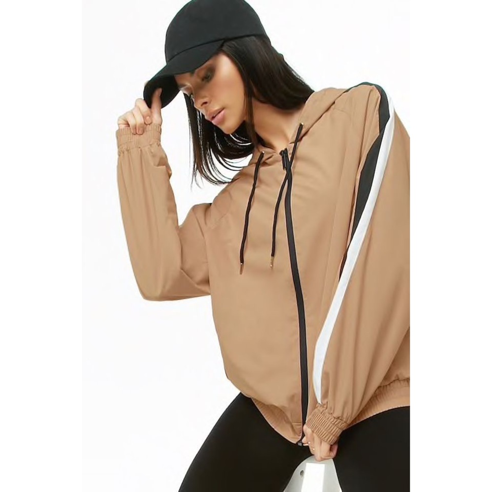 Forever 21 Active striped windbreaker jacket